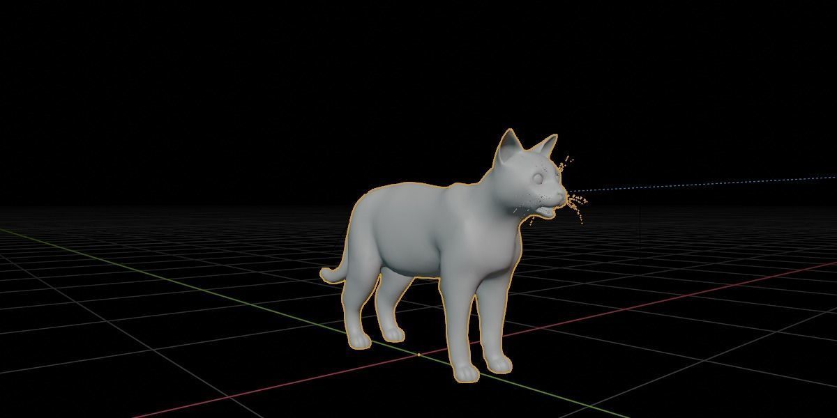 White House Cat Low-poly 3D model_8