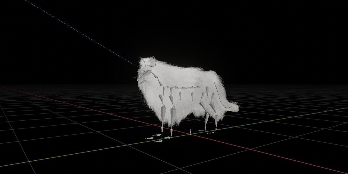 White House Cat Low-poly 3D model_5