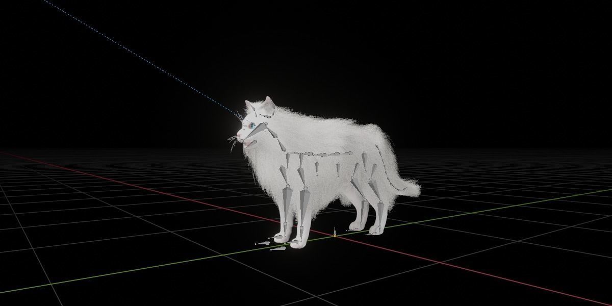 White House Cat Low-poly 3D model_14
