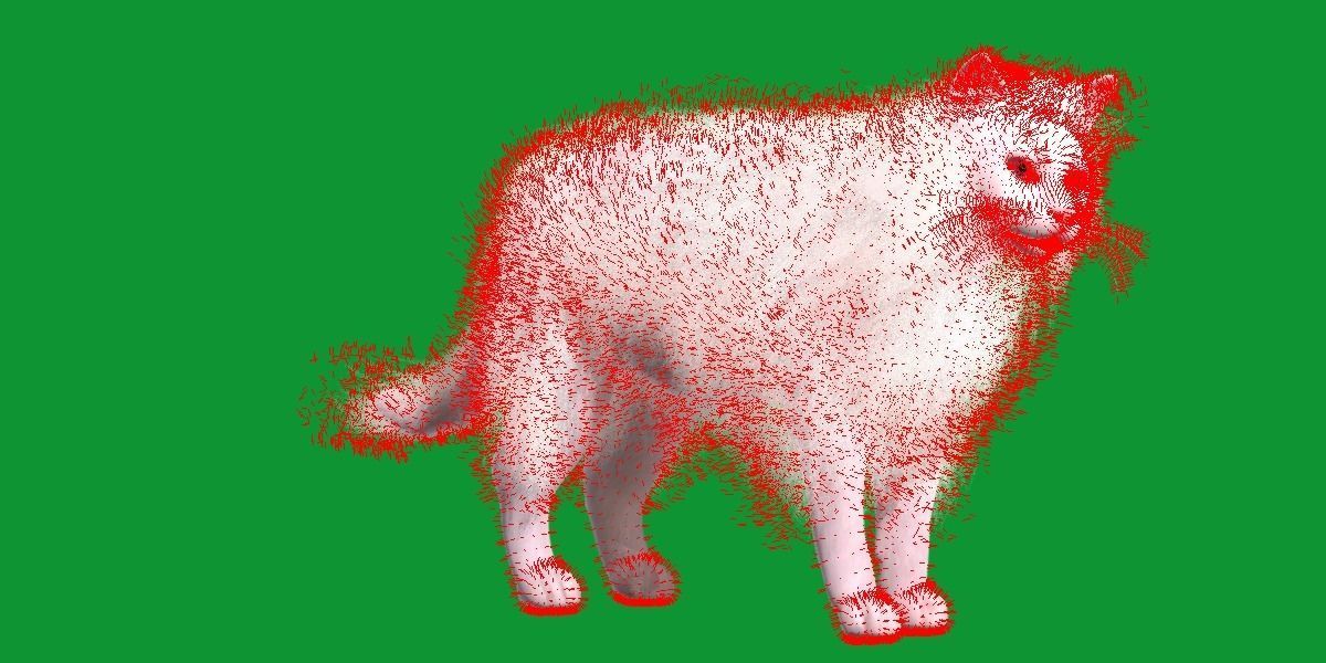 White House Cat Low-poly 3D model_29