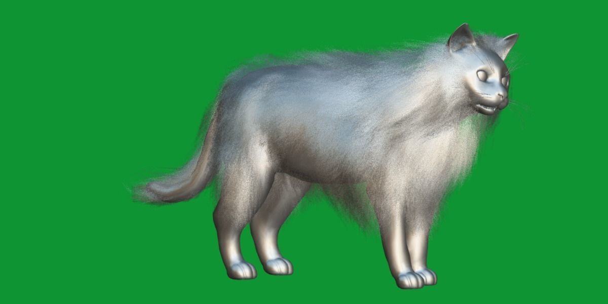 White House Cat Low-poly 3D model_22