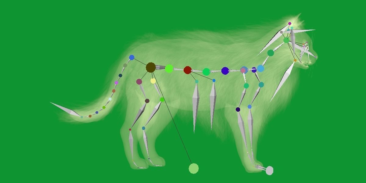 White House Cat Low-poly 3D model_38