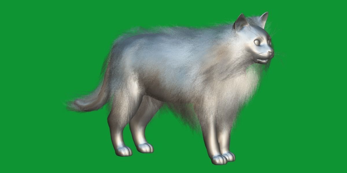 White House Cat Low-poly 3D model_34