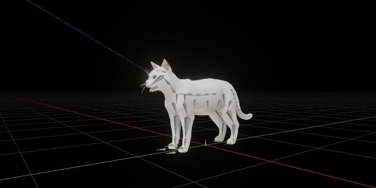 White House Cat Low-poly 3D model_6