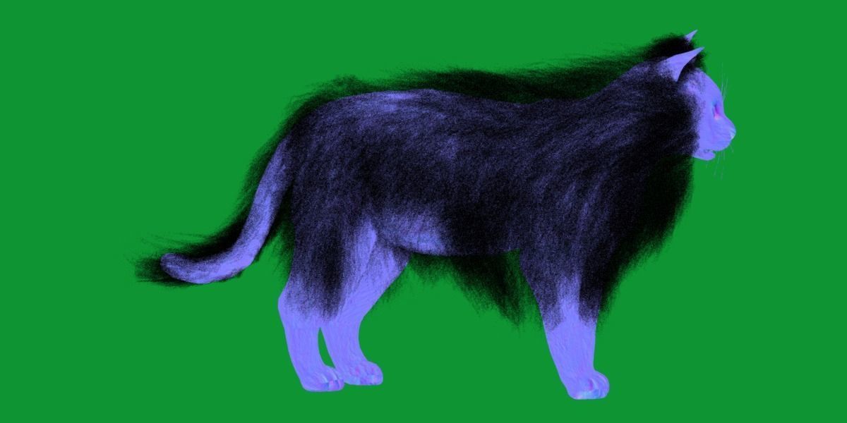 White House Cat Low-poly 3D model_41