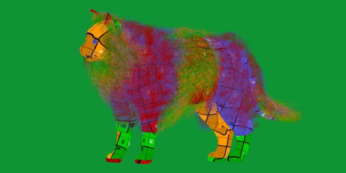 White House Cat Low-poly 3D model_31