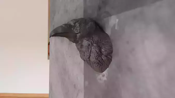 raven head wall mount stl