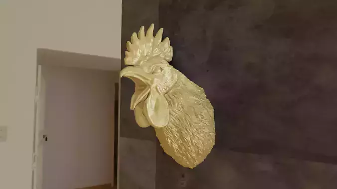 Chicken growl head wall mount stl 3D print model