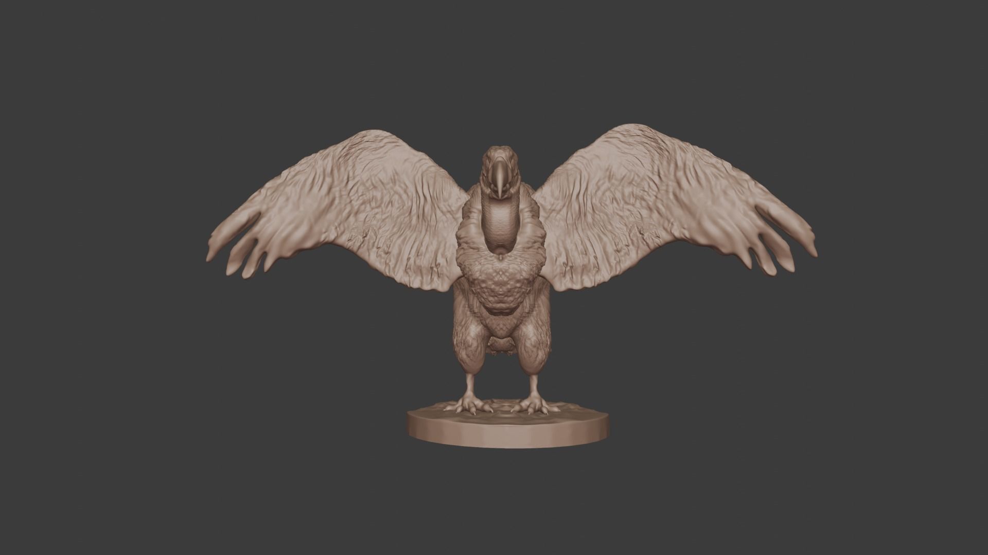 Vulture wings spread out stl 3D print model_3