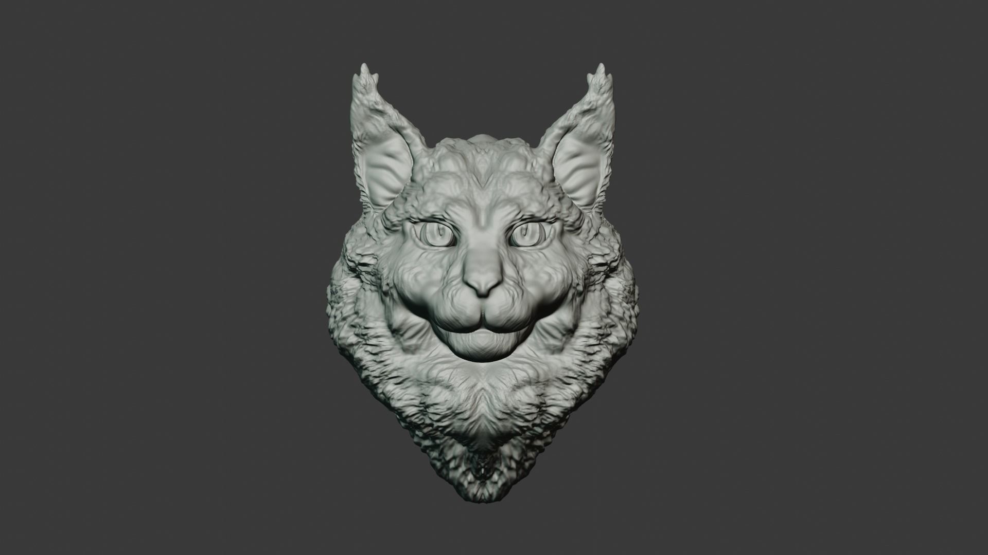 Maine coon head wall mount stl 3D print model_4