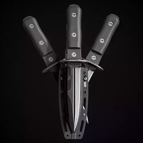 Military Knife Low-poly 3D model