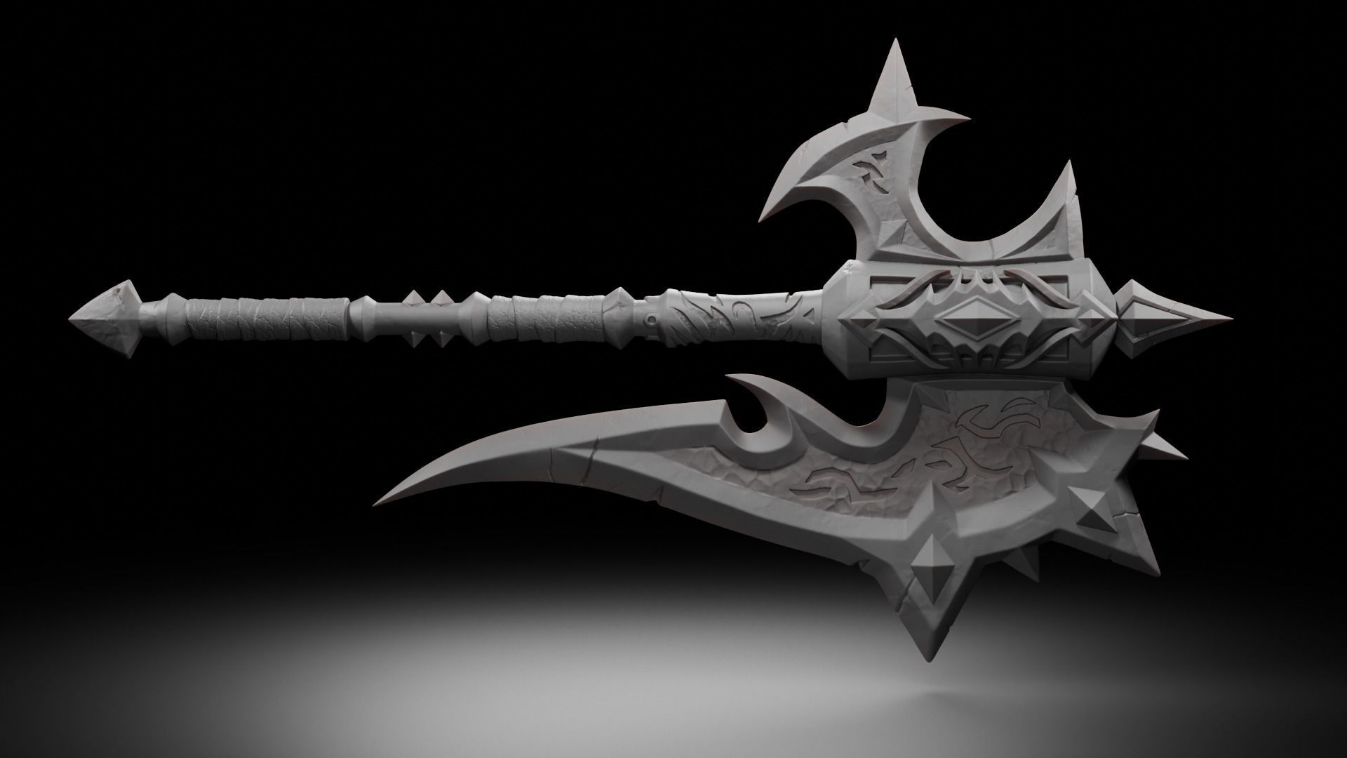 Fyrakk Legendary Axe - World of Warcraft  3D print model_1