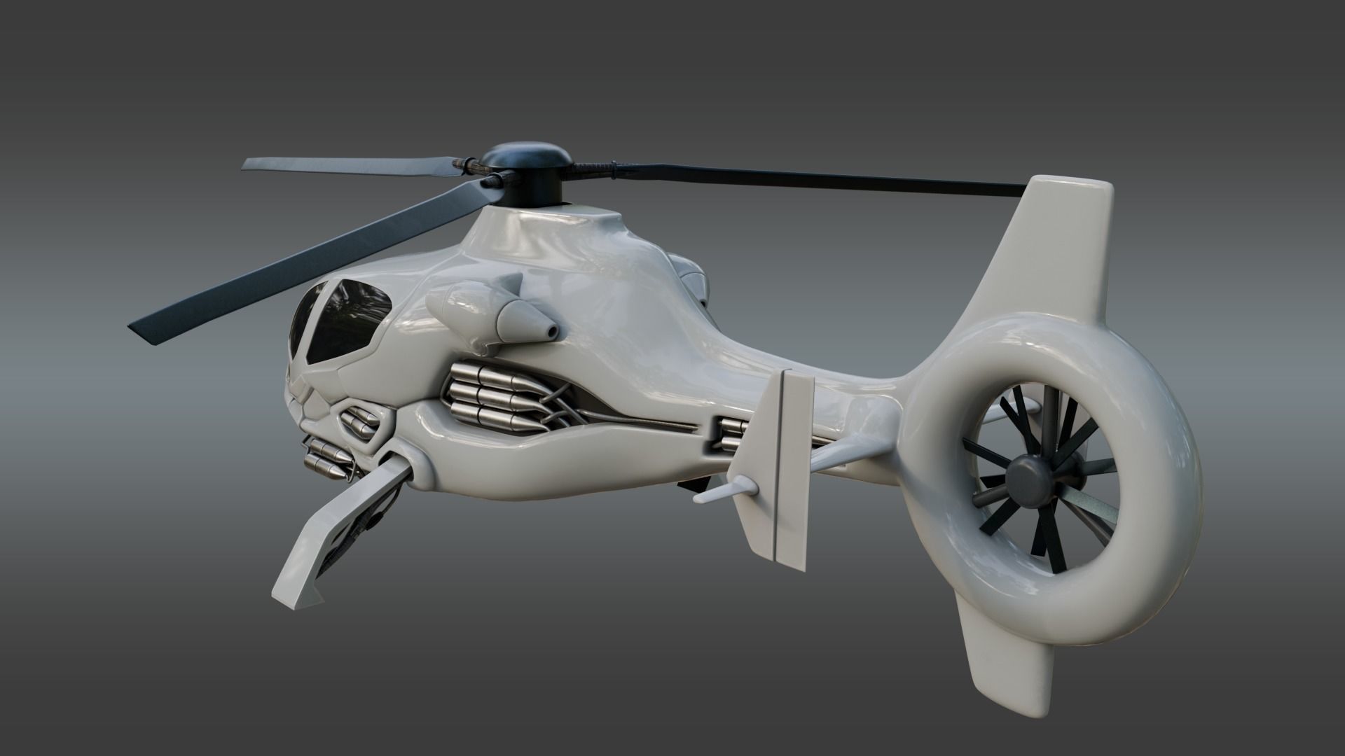 Futuristic Transport Utility Helicopter Sci fi  Low-poly 3D model_5