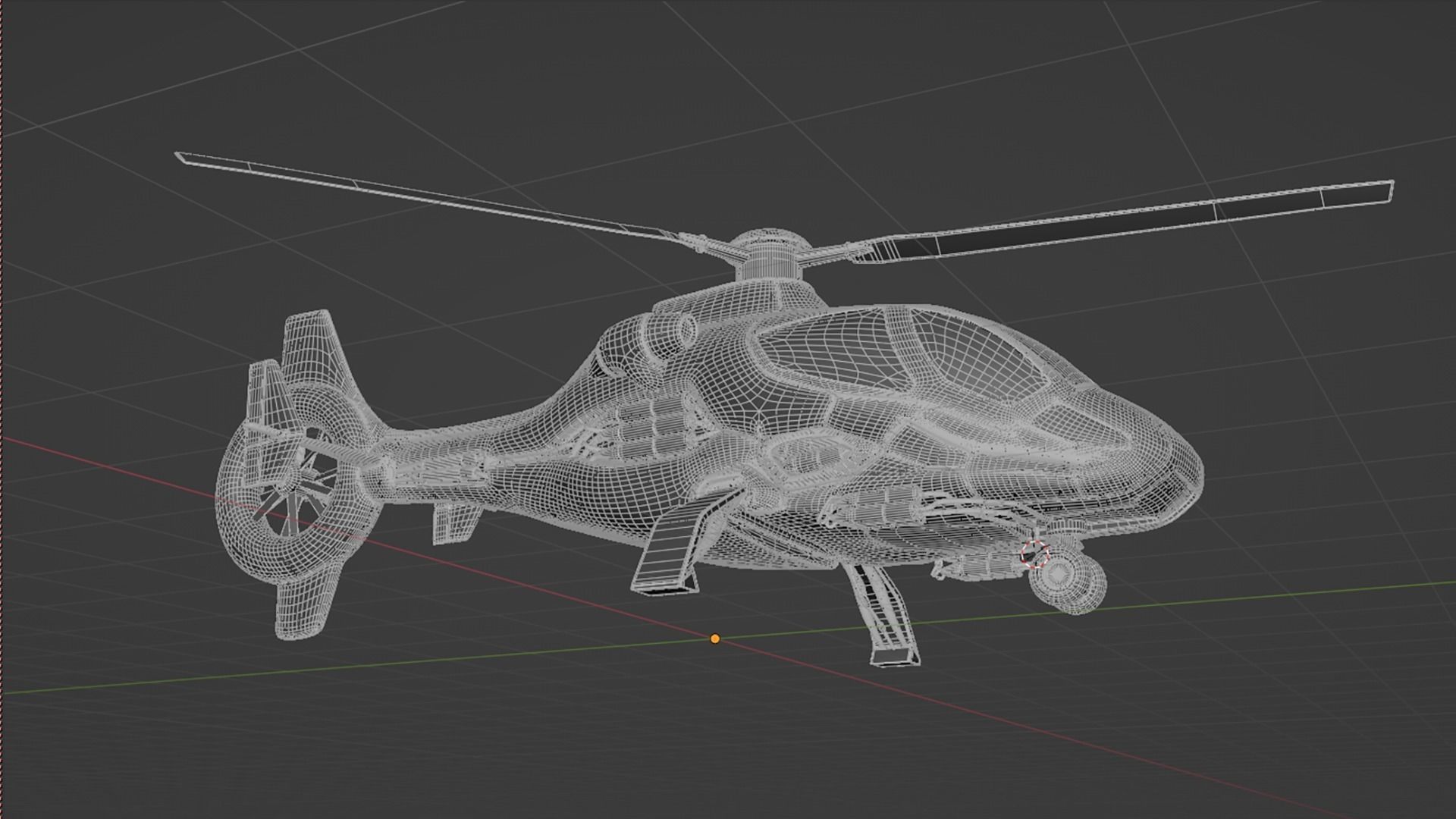 Futuristic Transport Utility Helicopter Sci fi  Low-poly 3D model_10