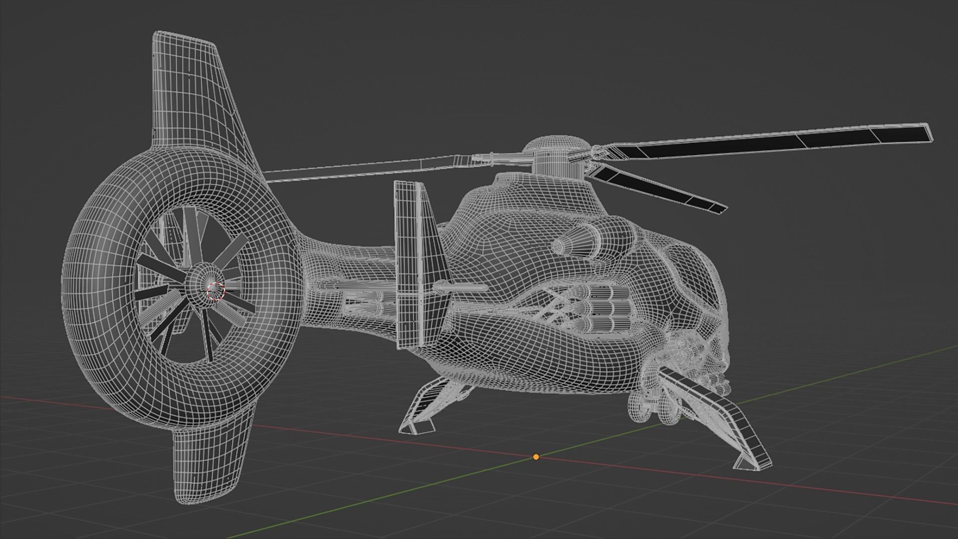 Futuristic Transport Utility Helicopter Sci fi  Low-poly 3D model_11