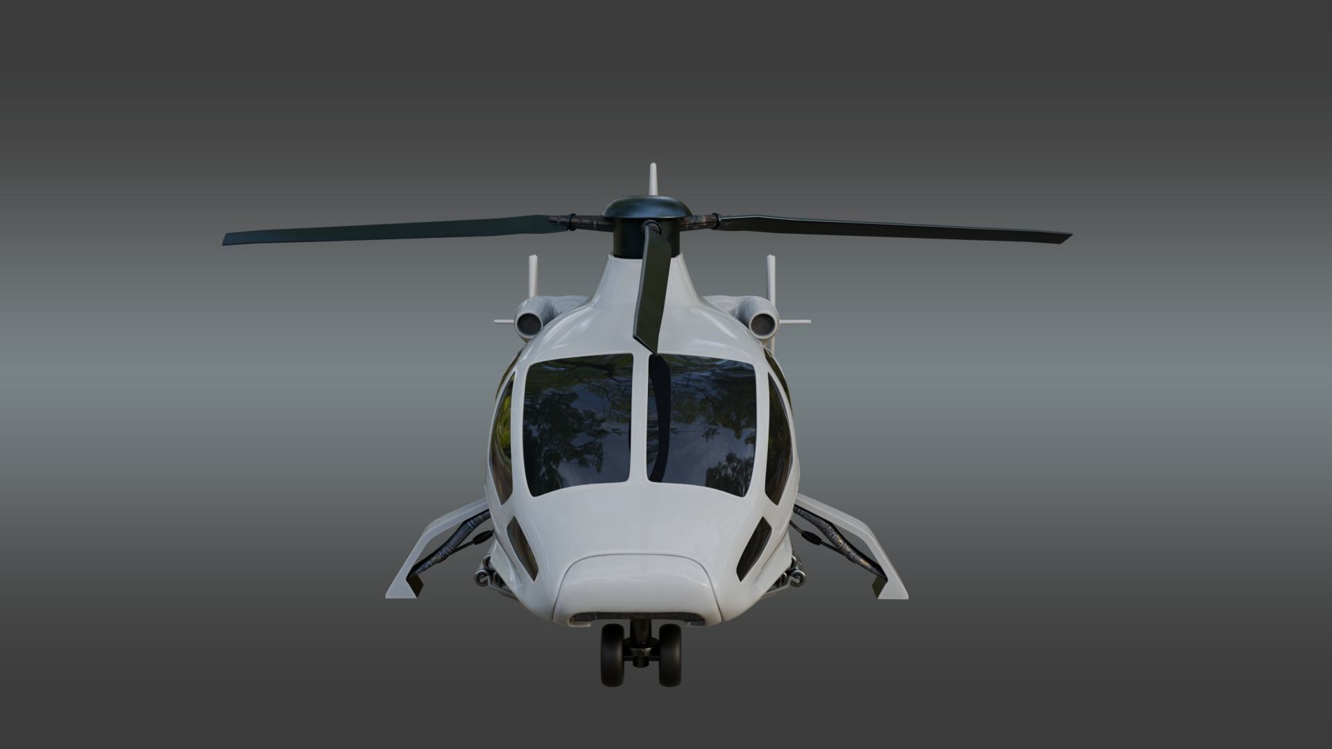 Futuristic Transport Utility Helicopter Sci fi  Low-poly 3D model_3