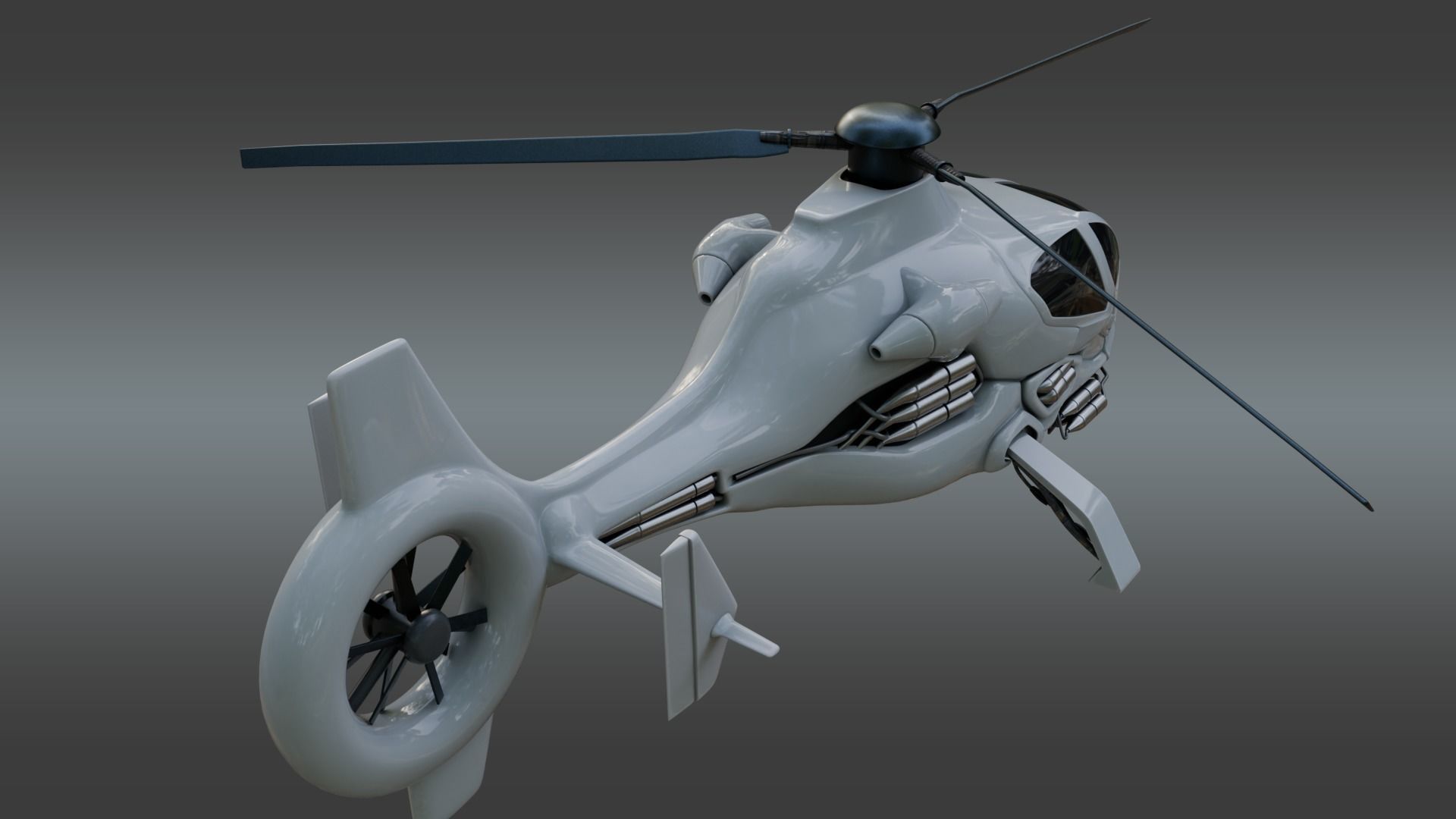 Futuristic Transport Utility Helicopter Sci fi  Low-poly 3D model_7