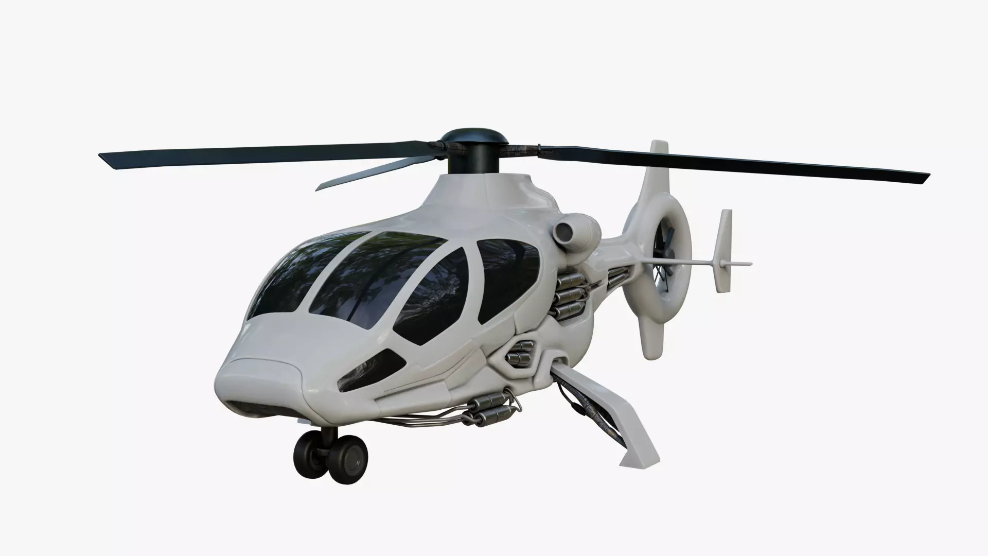 Futuristic Transport Utility Helicopter Sci fi  Low-poly 3D model_0