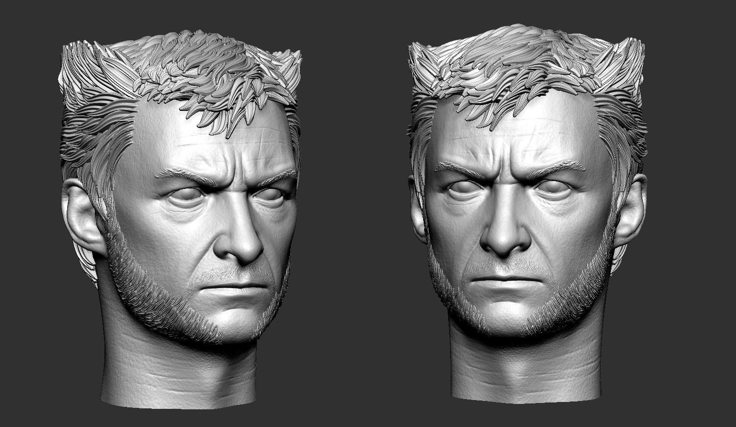 Wolverine Hugh Jackman 3d printable head two pack 3D print model_13