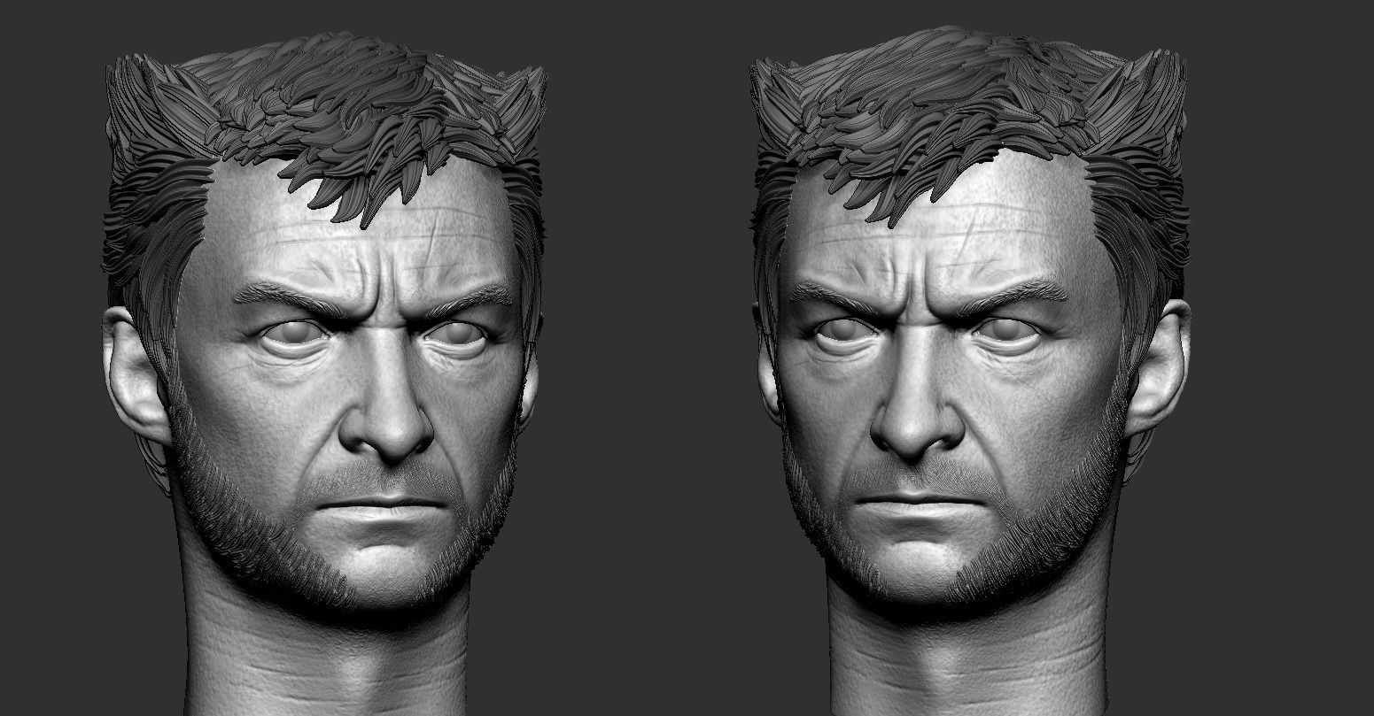 Wolverine Hugh Jackman 3d printable head two pack 3D print model_8