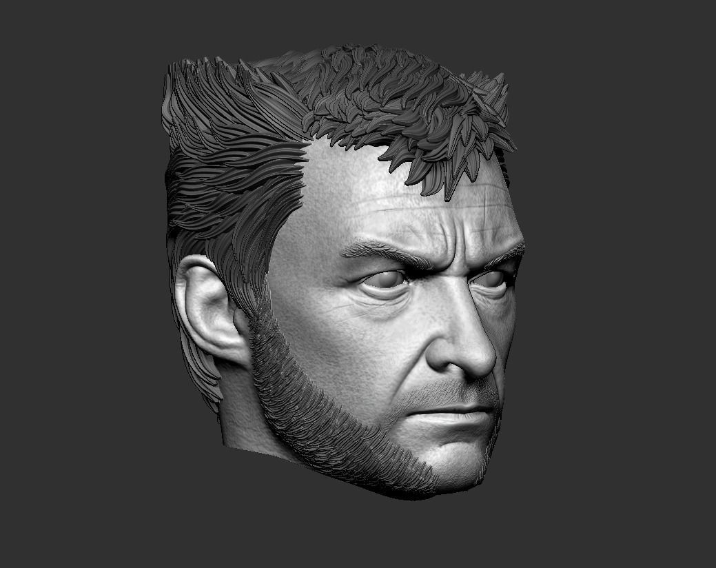 Wolverine Hugh Jackman 3d printable head two pack 3D print model_4