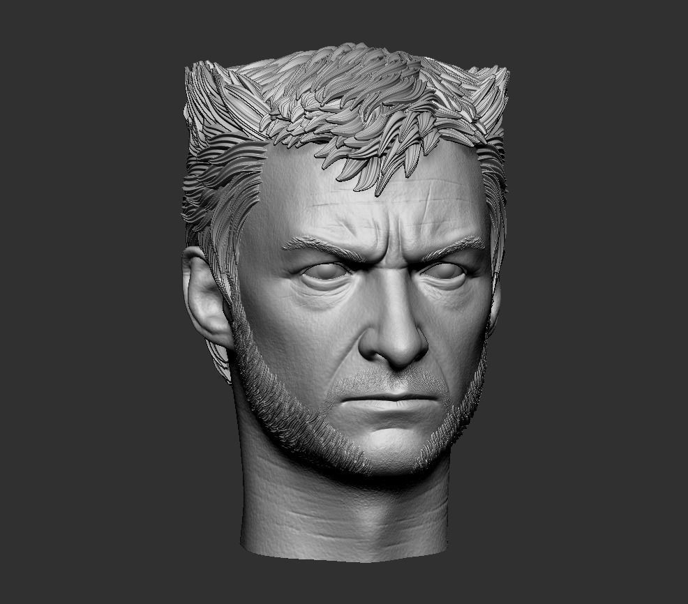 Wolverine Hugh Jackman 3d printable head two pack 3D print model_17