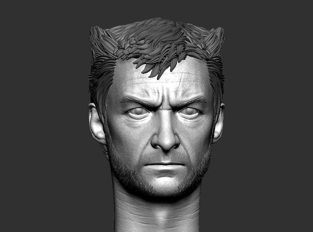 Wolverine Hugh Jackman 3d printable head two pack 3D print model_1