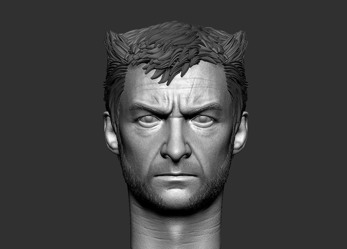 Wolverine Hugh Jackman 3d printable head two pack 3D print model_3