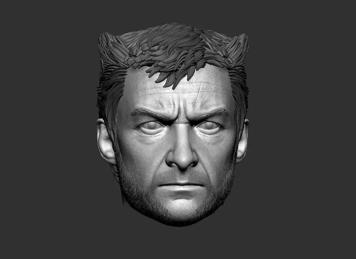 Wolverine Hugh Jackman 3d printable head two pack 3D print model_0
