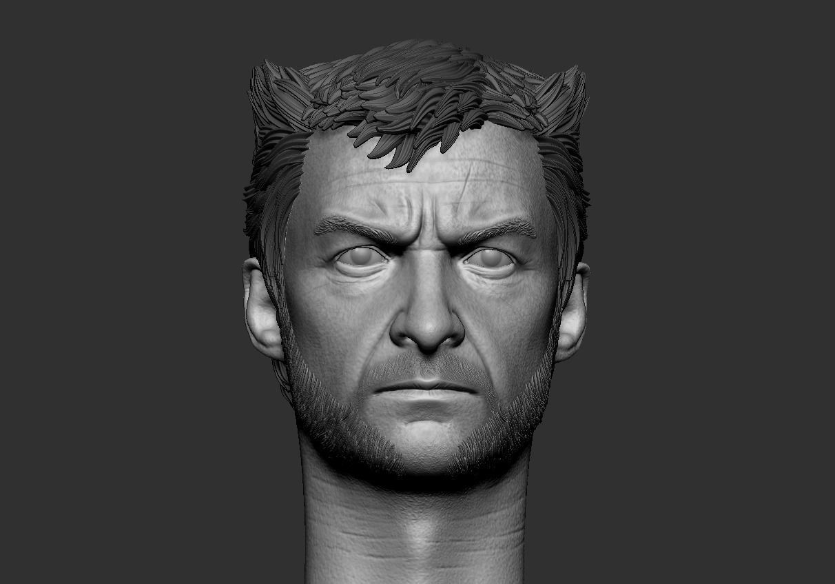 Wolverine Hugh Jackman 3d printable head two pack 3D print model_2