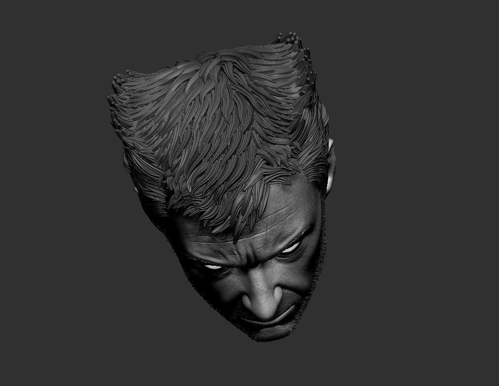 Wolverine Hugh Jackman 3d printable head two pack 3D print model_6