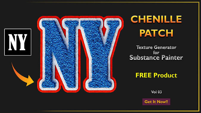Chenille Patch Texture Generator -Free Product -  Vol03 Texture