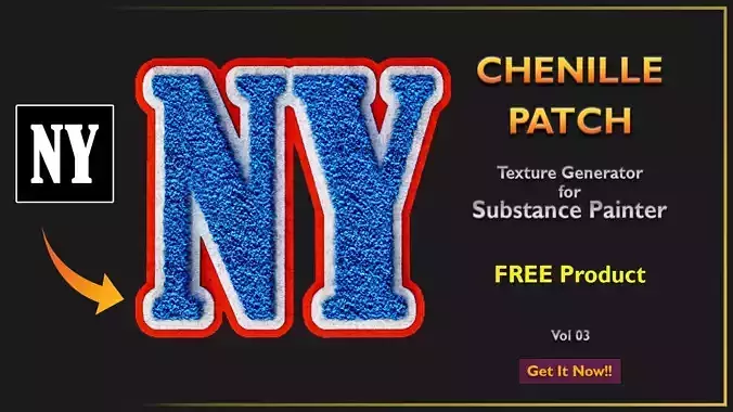 Chenille Patch Texture Generator -Free Product -  Vol03