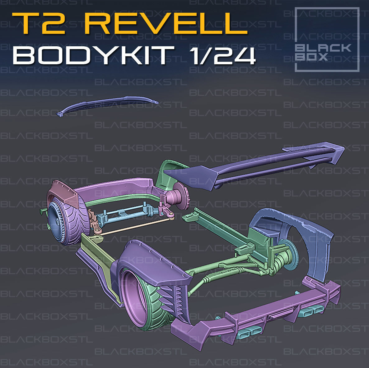 T2 Bus Bodykit for Revell modelkit 1-24th scale 3D print model_8