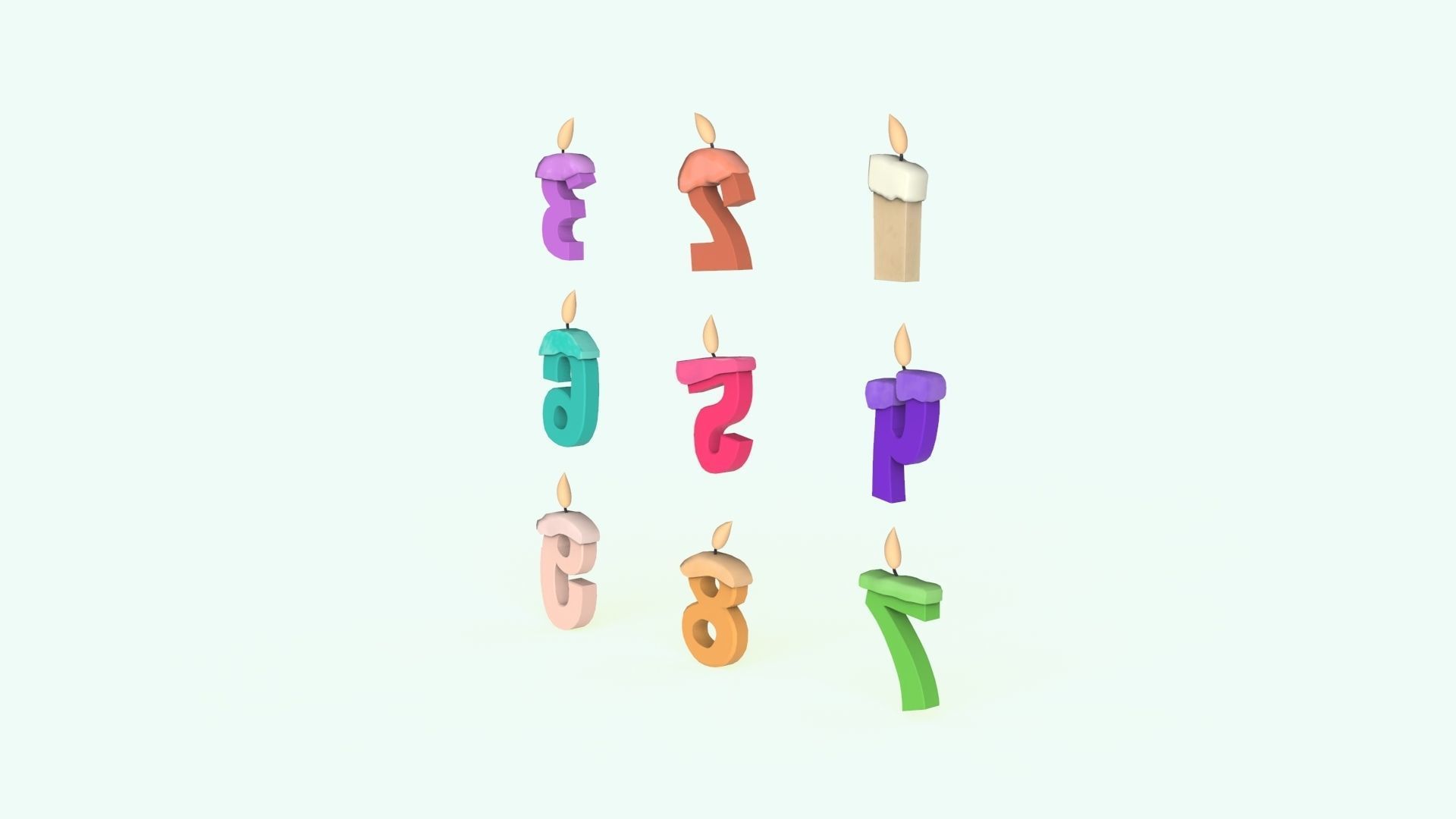 Cartoon Number v008 Low-poly 3D model_11