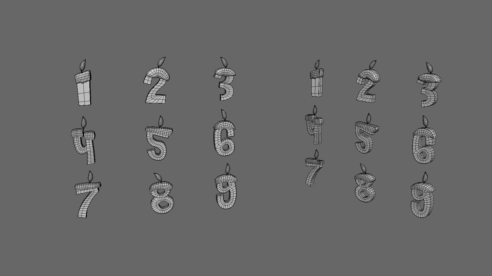 Cartoon Number v008 Low-poly 3D model_8