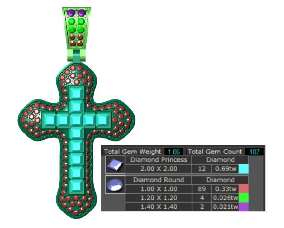 PENDANT MA-01 CROSS 3D print model_7