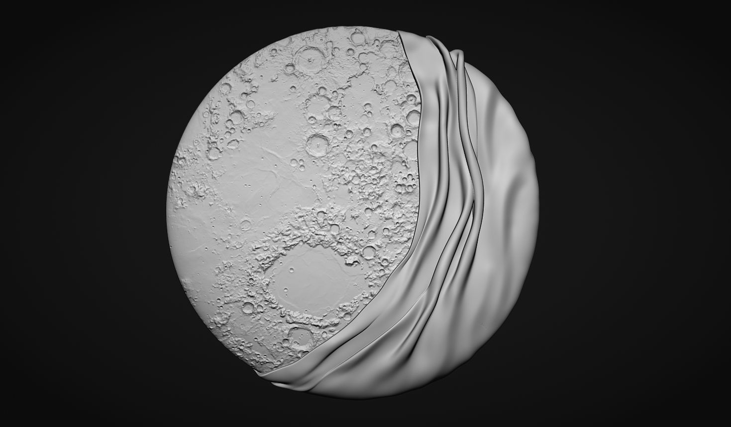 Moon Bas relief wall decor  for cnc carving 3D print model_1