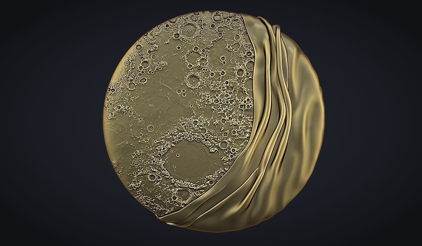 Moon Bas relief wall decor  for cnc carving 3D print model_7