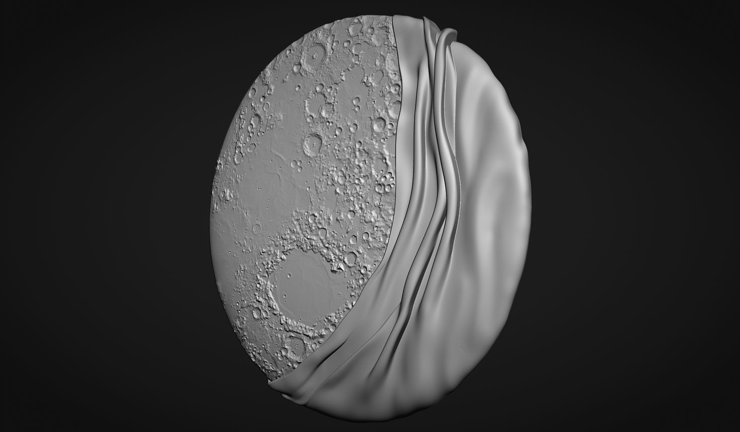 Moon Bas relief wall decor  for cnc carving 3D print model_3