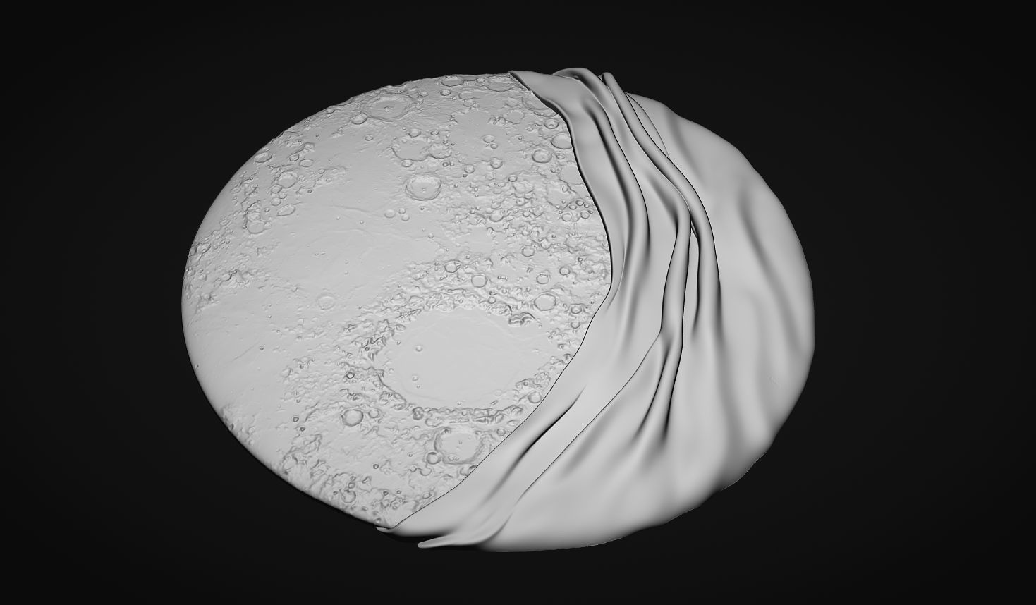 Moon Bas relief wall decor  for cnc carving 3D print model_4