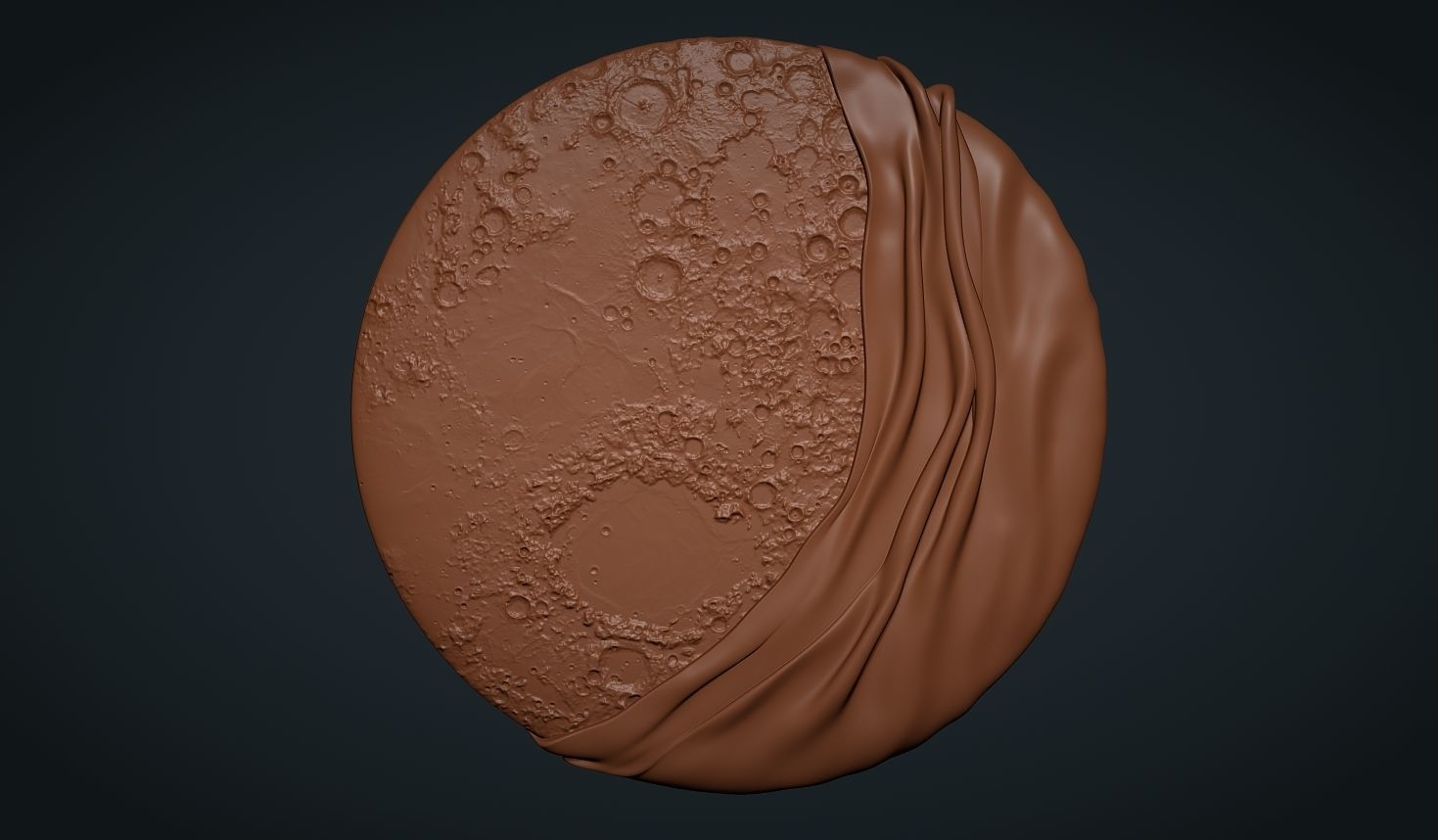 Moon Bas relief wall decor  for cnc carving 3D print model_6