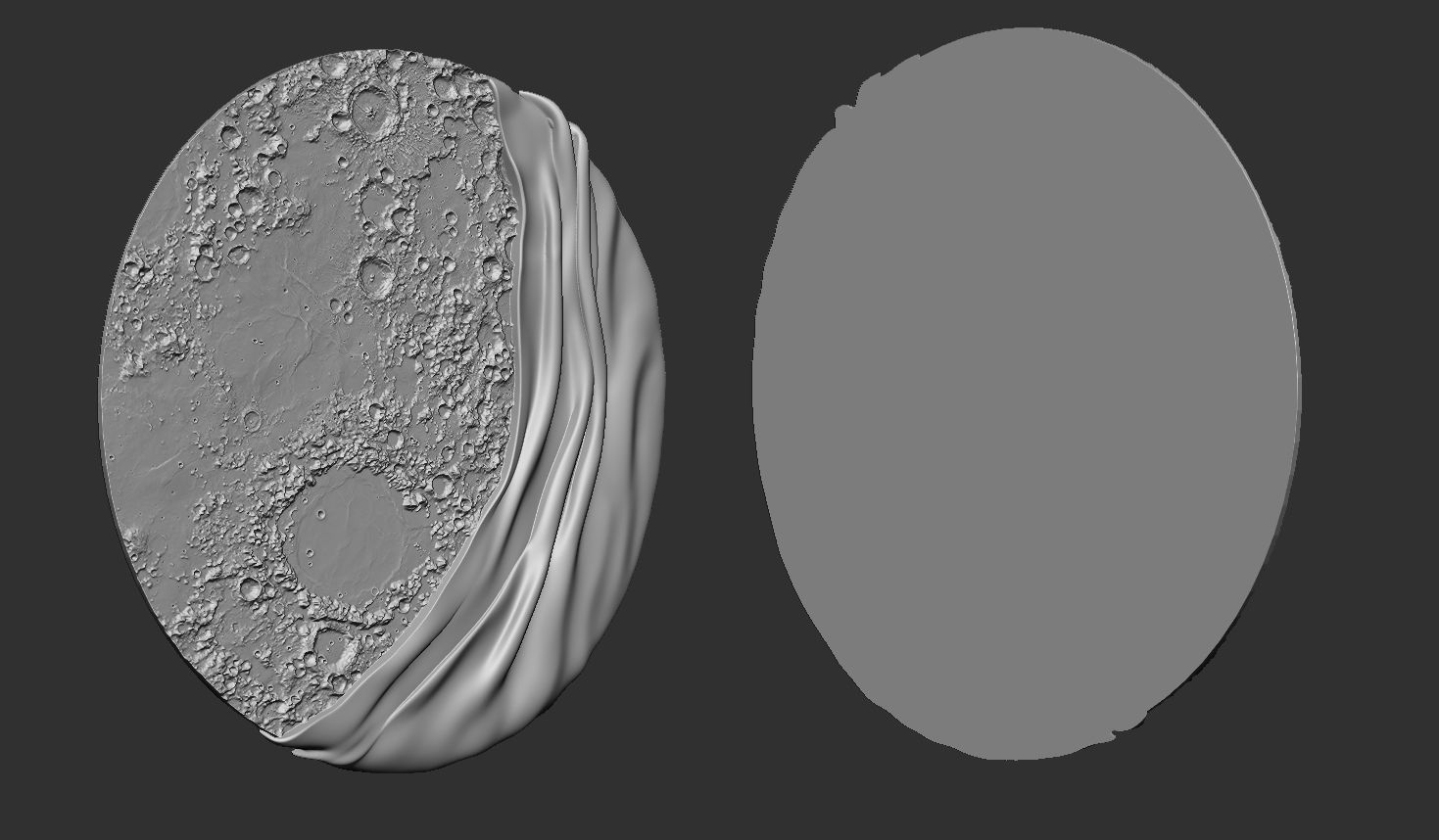 Moon Bas relief wall decor for cnc carving 3D print model_5