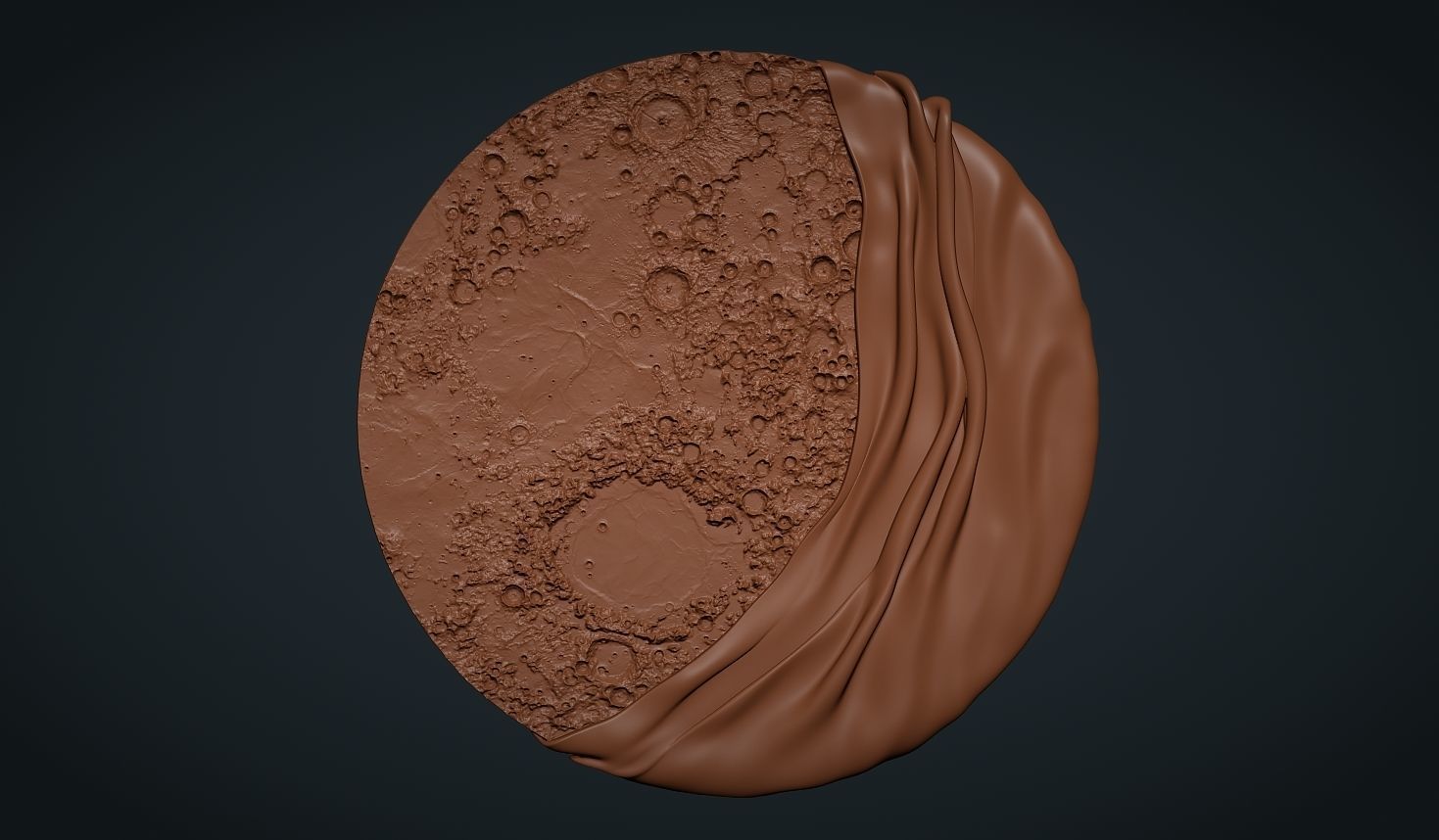 Moon Bas relief wall decor for cnc carving 3D print model_7