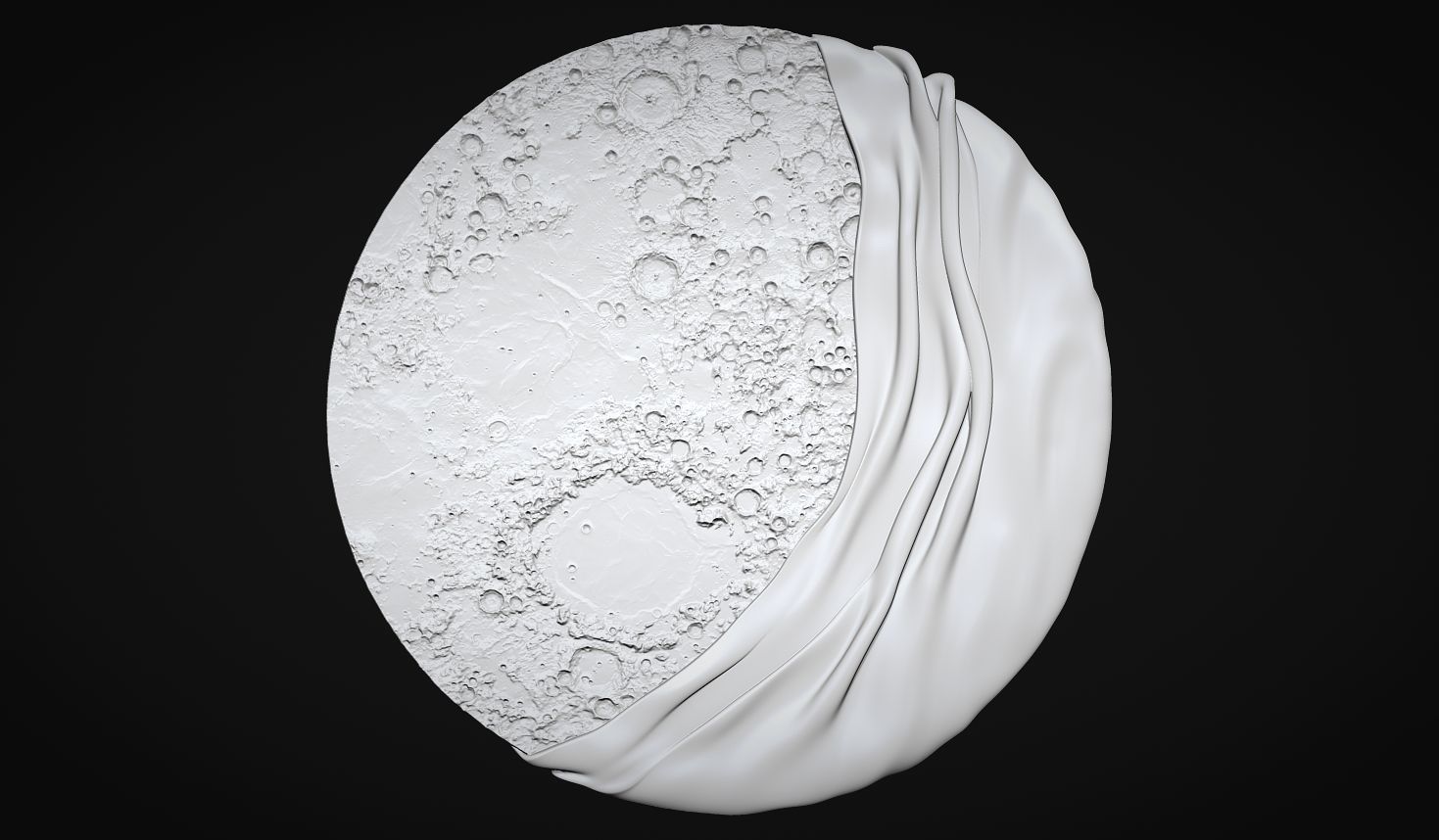 Moon Bas relief wall decor for cnc carving 3D print model_10