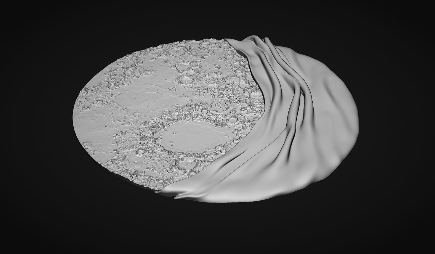 Moon Bas relief wall decor for cnc carving 3D print model_4