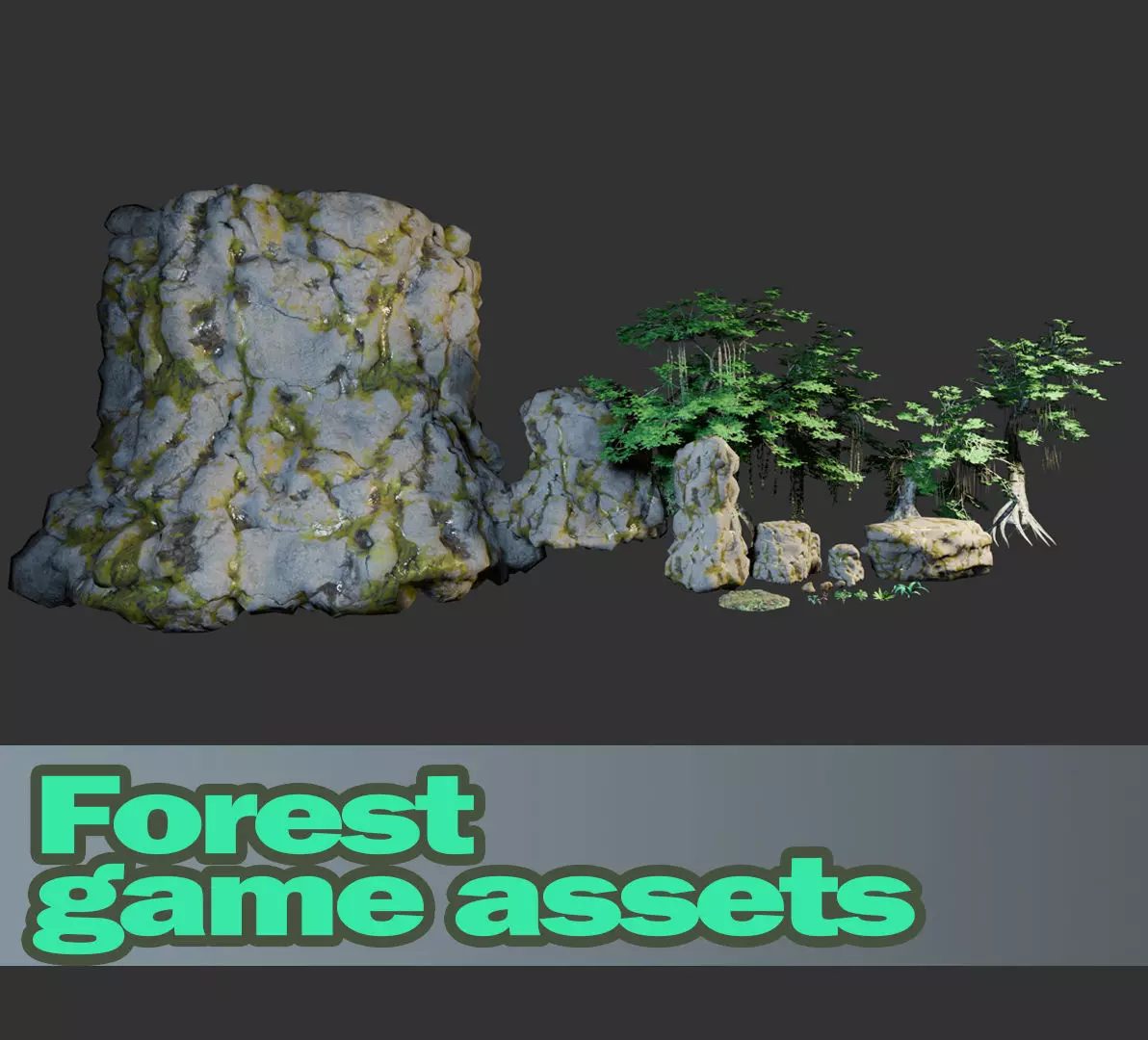 forest-jungle assets FREE Free low-poly 3D model