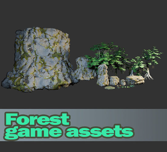 forest-jungle assets FREE Free low-poly 3D model
