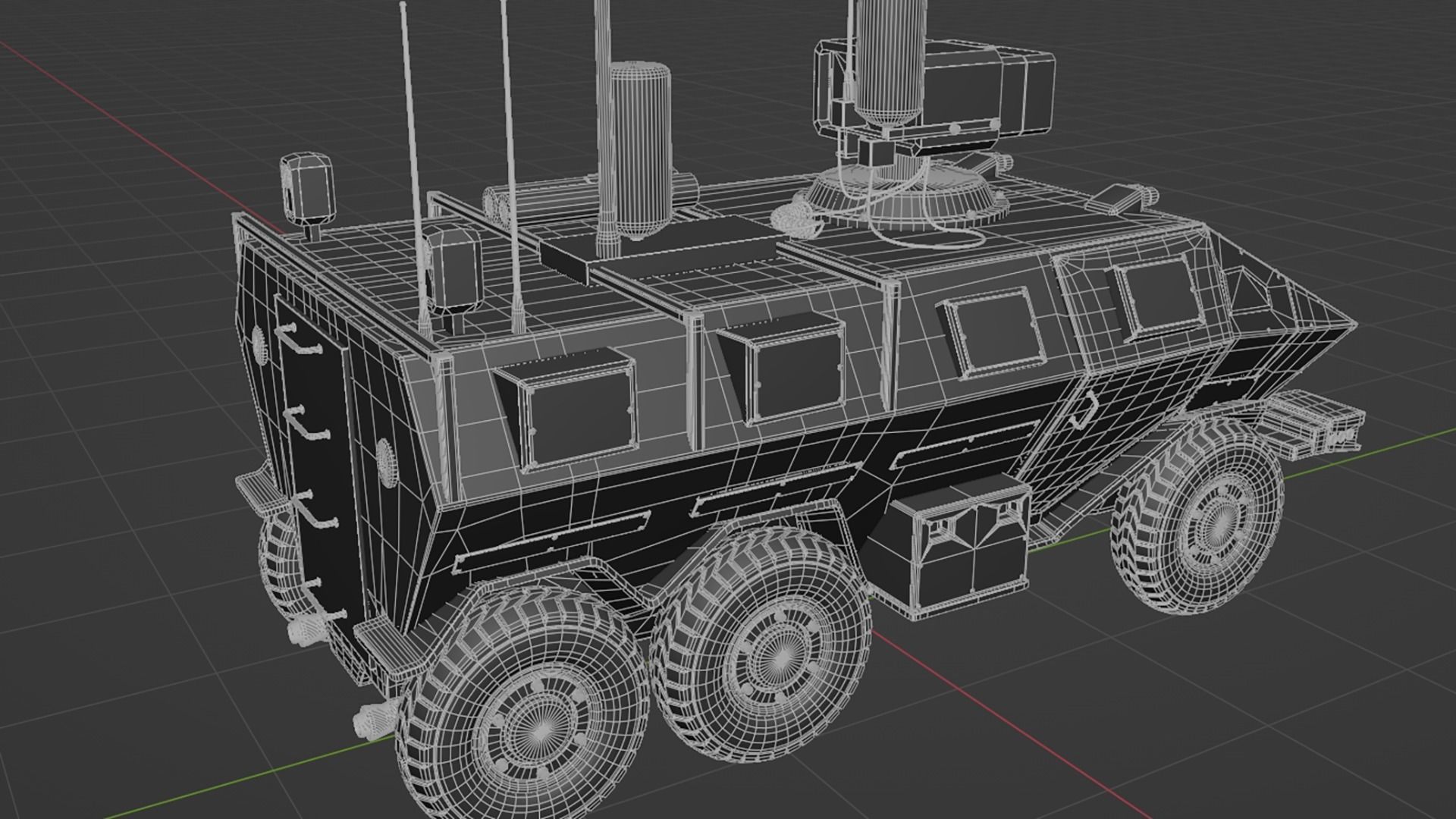 Future Electronic Warfare Vehicle Low-poly 3D model_17