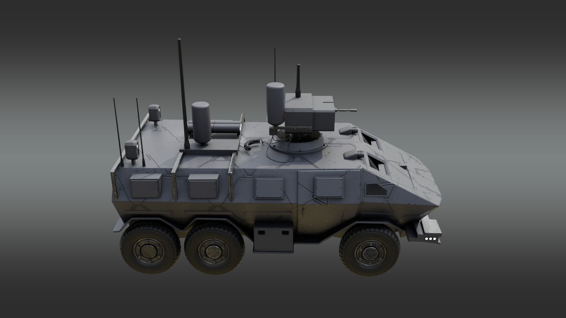 Future Electronic Warfare Vehicle Low-poly 3D model_13